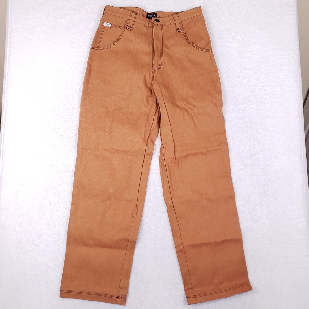 Vintage‎ BOFF Mens Workwear Canvas Pants Tobacco Brown Straight Leg 33x33 90s